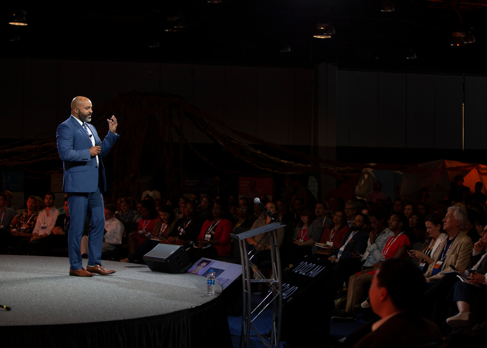 Dr. Dell Gines speaking to a packed audience