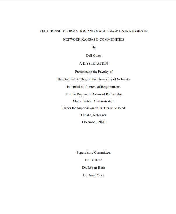 Relationship Formation and Maintenance Strategies dissertation cover